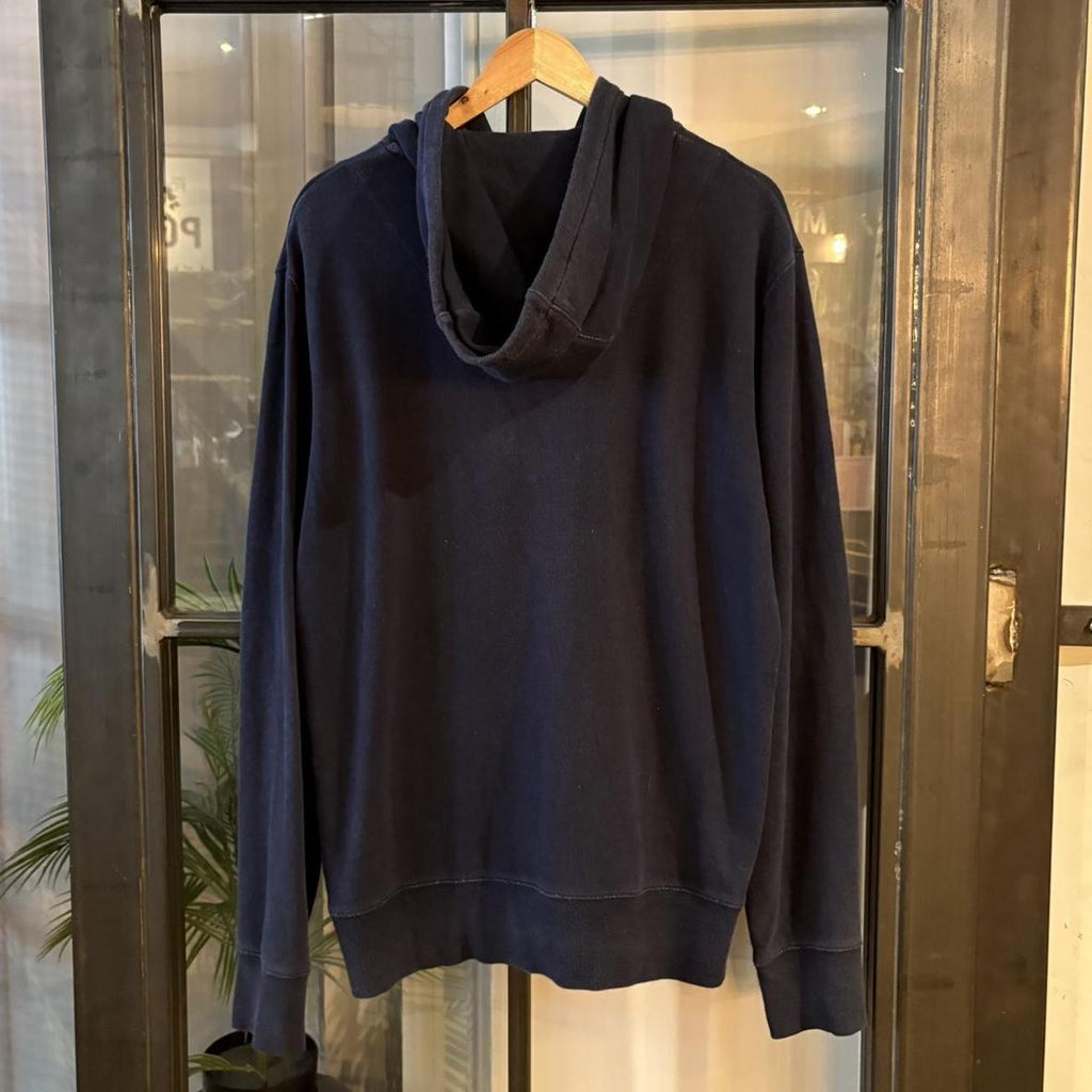 Vintage Retro Essential Navy Fred Perry Full Zip Up Sweatshirt Hoodie with embroidered logo #british #sportswear #essential #fredperry #y2k