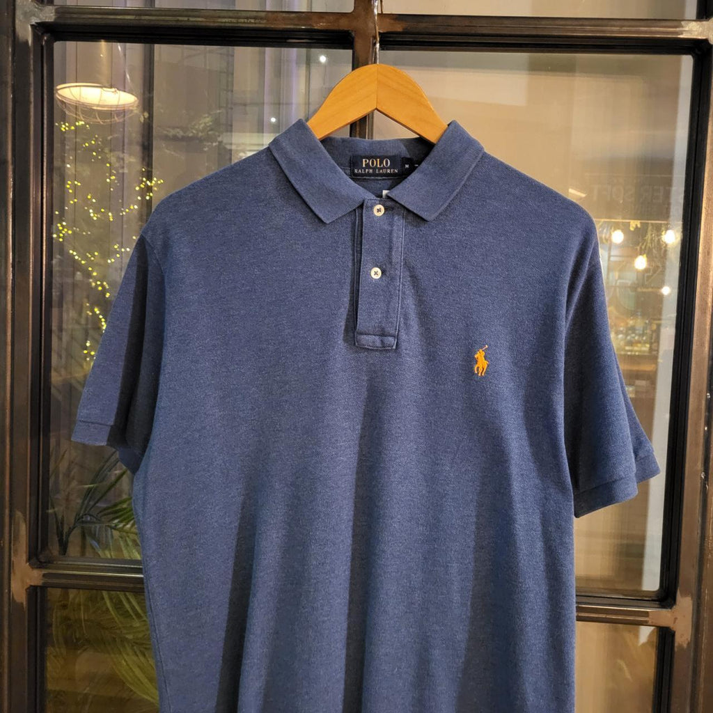 POL226 - Vintage Ralph Lauren Blue Polo Shirt Short Sleeve collared button up top #Y2K #preppy #chiefkeef #golf #oldmoney