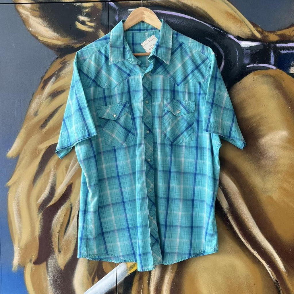 Plaid Short Sleeve Button Up Shirt
