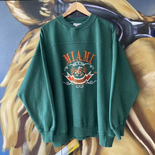 90s Miami Hurricanes Embroidered Sweatshirt