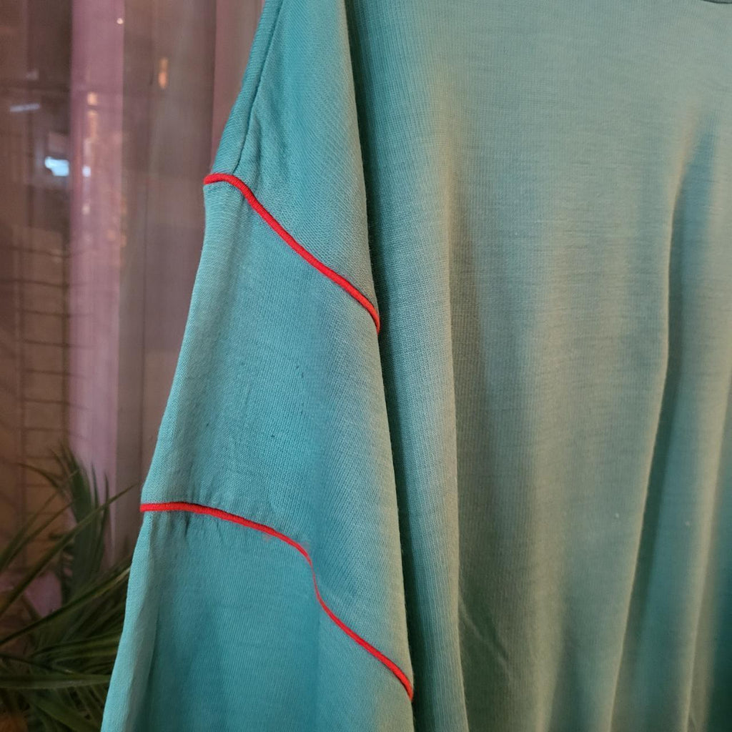 SWT258 - Vintage Retro Essential Adidas Turquiose Green sweatshirt jumper crewneck with Kangaroo Pocket Pouch and minimal red line detailing on arm #adidas #blank #sportswear #90s