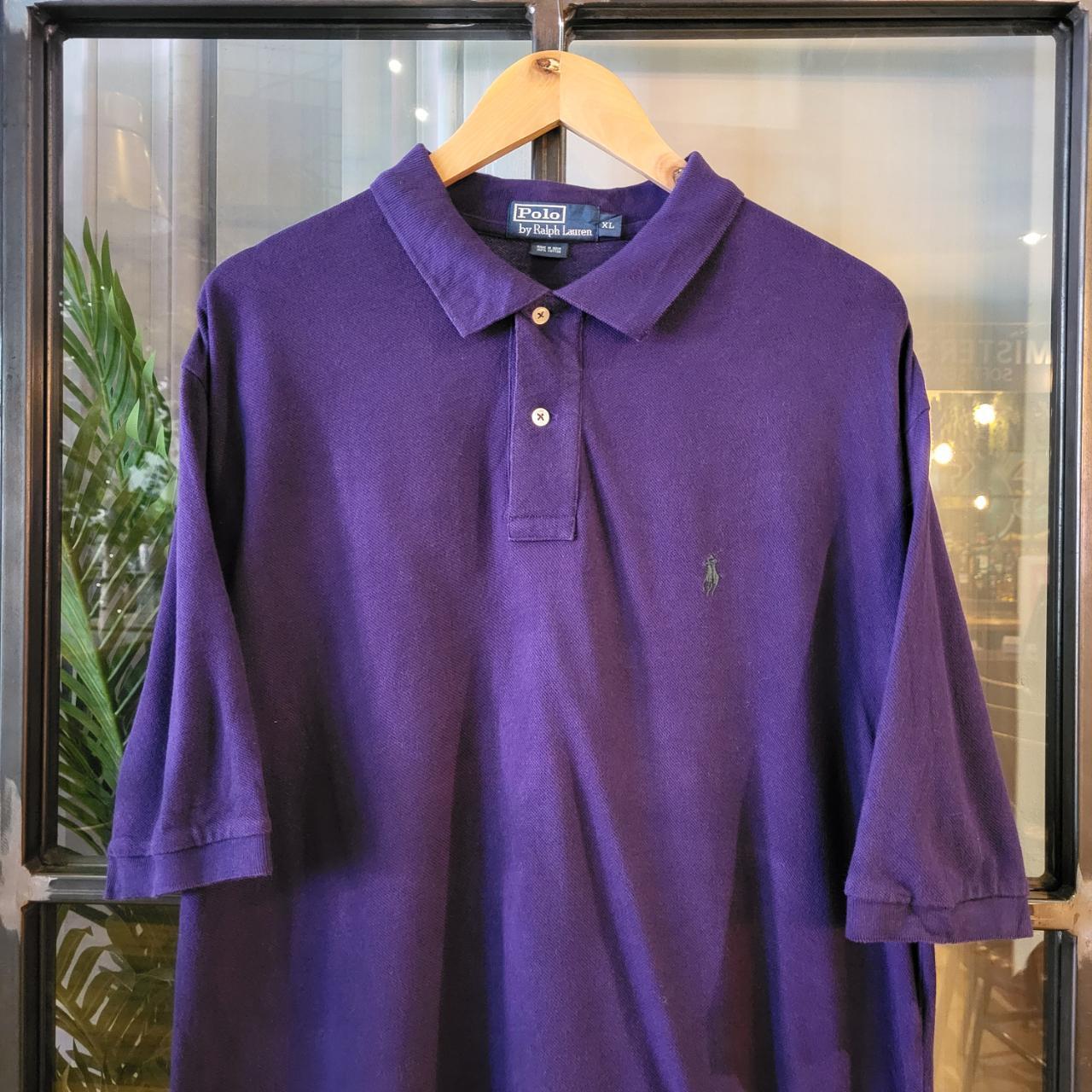 POL025 - Vintage Ralph Lauren Purple Polo Shirt Short Sleeve collared button up top #Y2K #preppy #chiefkeef