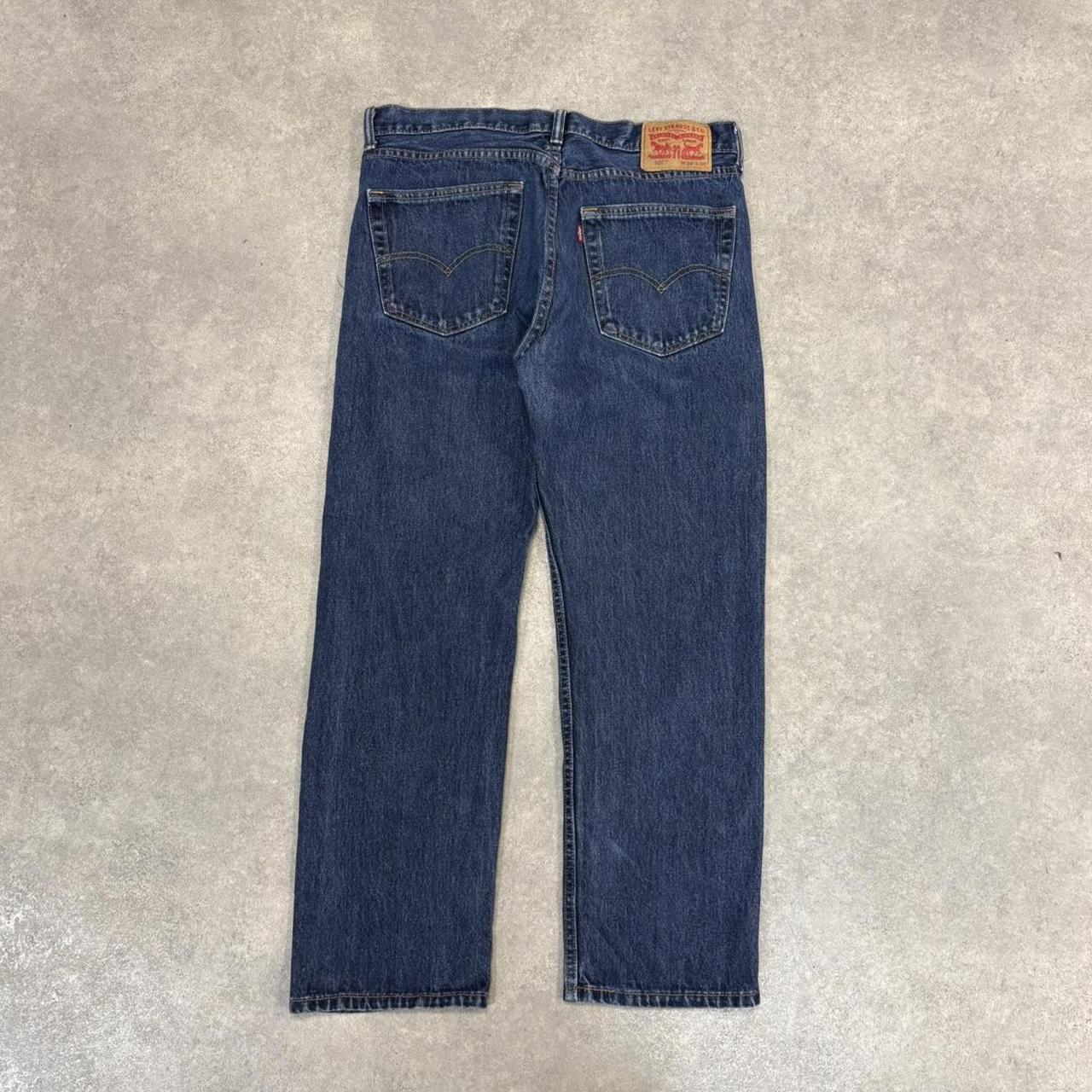 Vintage Dark Blue Wash Levi’s 505 Jeans Mens 34” Straight Leg Denim Trousers Skate Western Vintage Y2K 90s