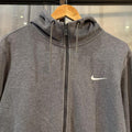 MA2207KD-P - Vintage Retro Essential Grey Nike Full Zip Sweatshirt Hoodie with embroidered swoosh logo #90s #sportswear #essential #nike #y2k
