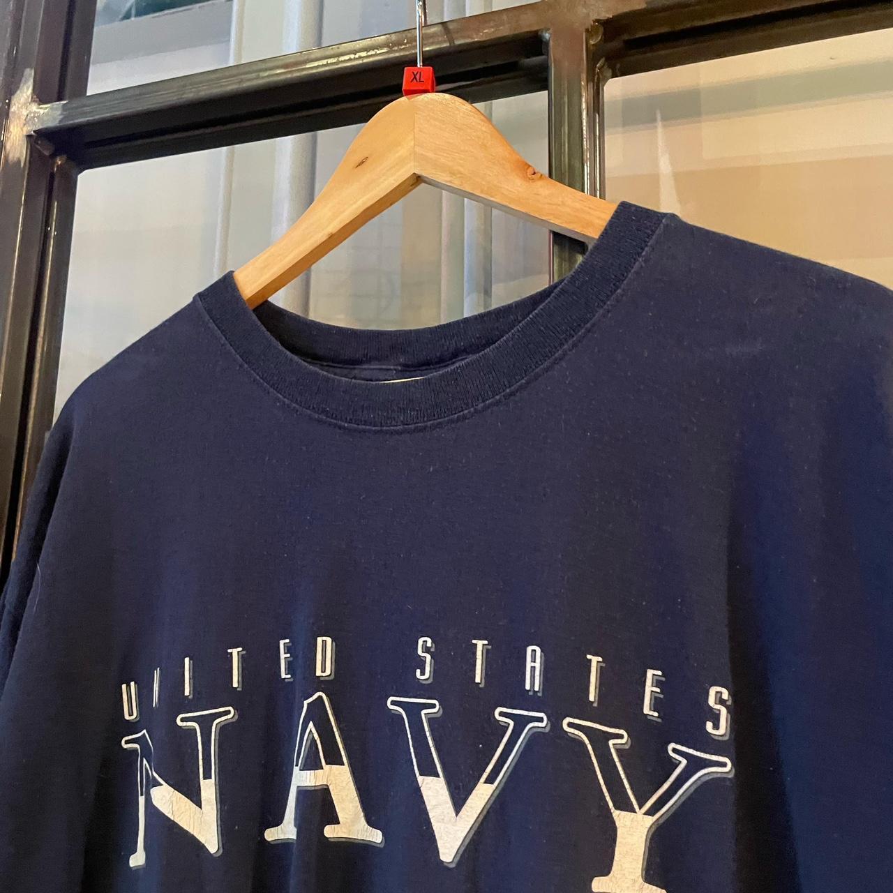 0225I04P - Vintage Retro Essential Navy United States Graphic Print Top Tee T-shirt #90s #graphic #top #unitedstates #baggy