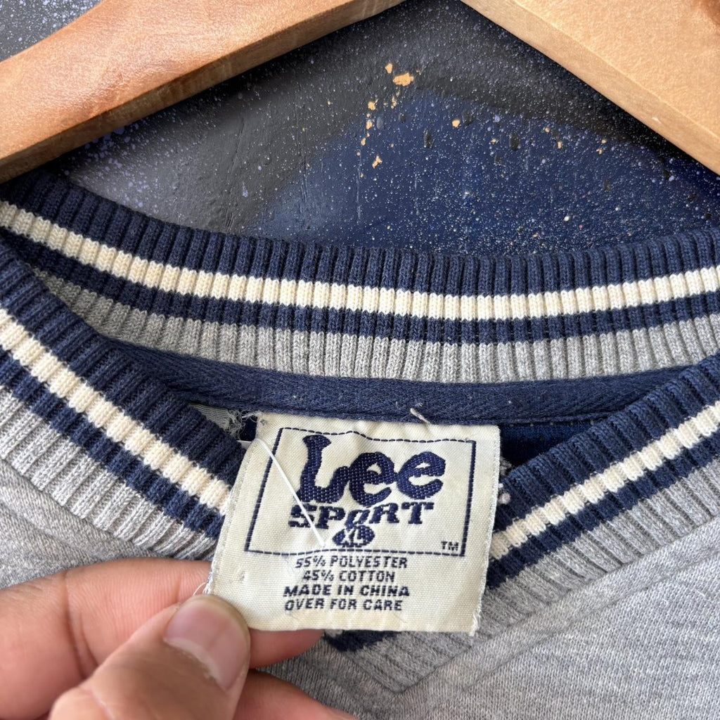 Vintage Lee Sport Sweatshirt Mens XL Grey NHL Atlanta Thrashers Hockey Pullover Jumper Top 90s Y2K 00s