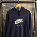 1224A29 - Vintage Retro Essential Nike Air Navy Blue Pullover Sweatshirt Hoodie #casual #hoodie #nikeair #essential