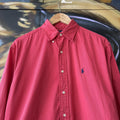 Vintage Polo Ralph Lauren Shirt Mens Small Red Oxford Button Down Pony Logo Preppy Top Y2K 90s