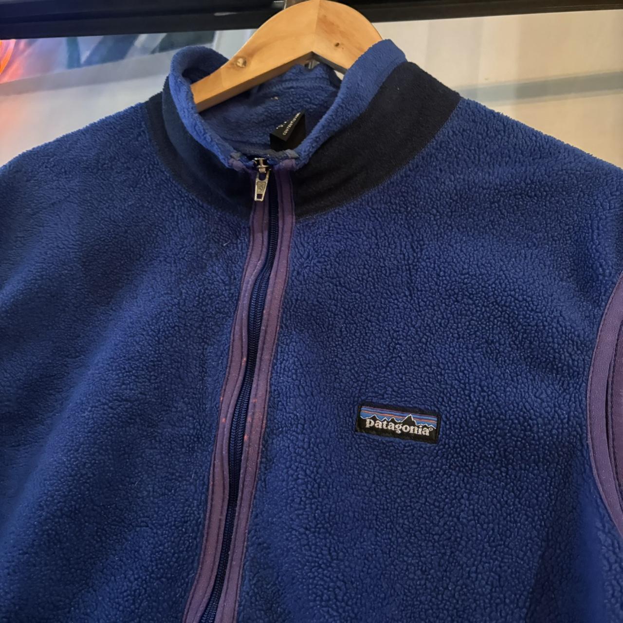 0325C64UF - Vintage retro essential Blue Patagonia full zip up gilet vest sleeveless fleece jacket #gilet #outdoor #patagonia #hike #gorpcore