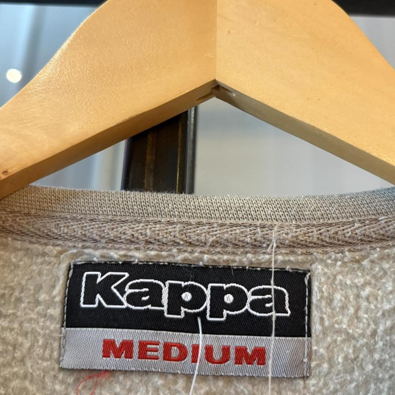 Vintage Kappa Jumper Beige Mens Large Big Spellout Logo Italy Skate Sweatshirt Top 90s Y2K 2000s