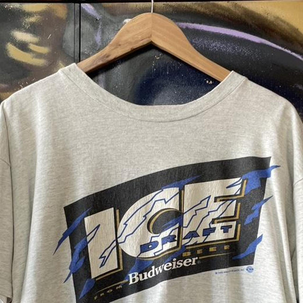 Vintage 1993 Budweiser Ice Graphic Beer Promo Tee