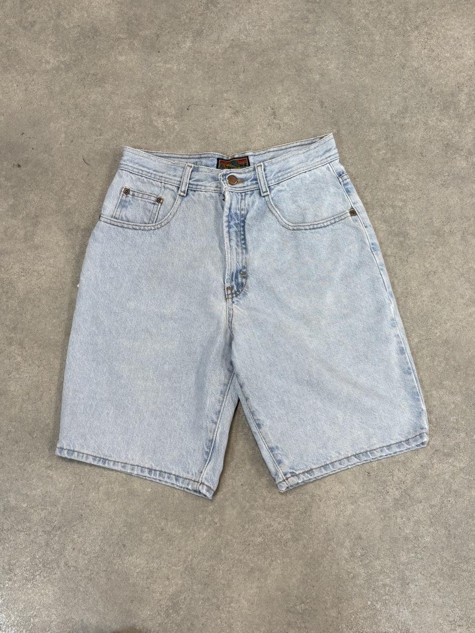 Vintage Jorts Light Mens 28” Blue Wash Denim Blue Wash Jean Shorts Baggy Wide Leg Skate Surf Hip Hop 00s Y2K
