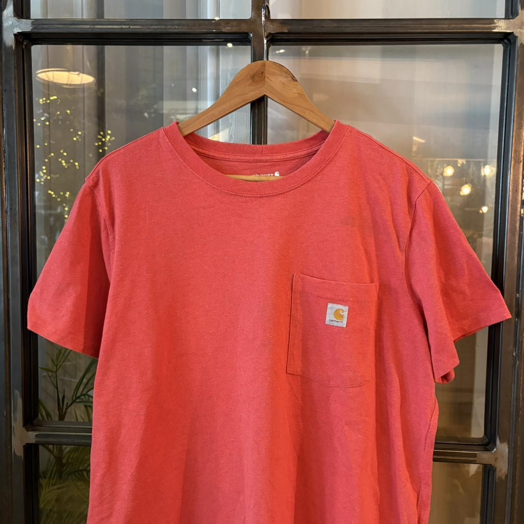 TEE403BR - Vintage Retro Essential Pink Carhartt Pocket Top Tee T-shirt #90s #skater #workwear #y2k #carhartt