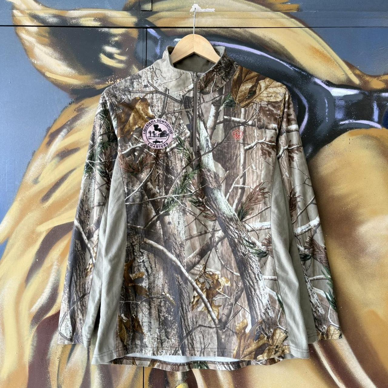 RealTree Camo Quarter Zip Pullover Large Hunting Outdoor Tactical Layering Gorpcore Streetwear Vintage 90s Y2K