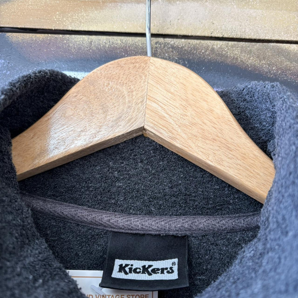 Vintage Essential Beige Kickers 1/4 Zip Fleece Jumper Sweatshirt with embroidered logo #90s #sportswear #essential #y2k #kickers