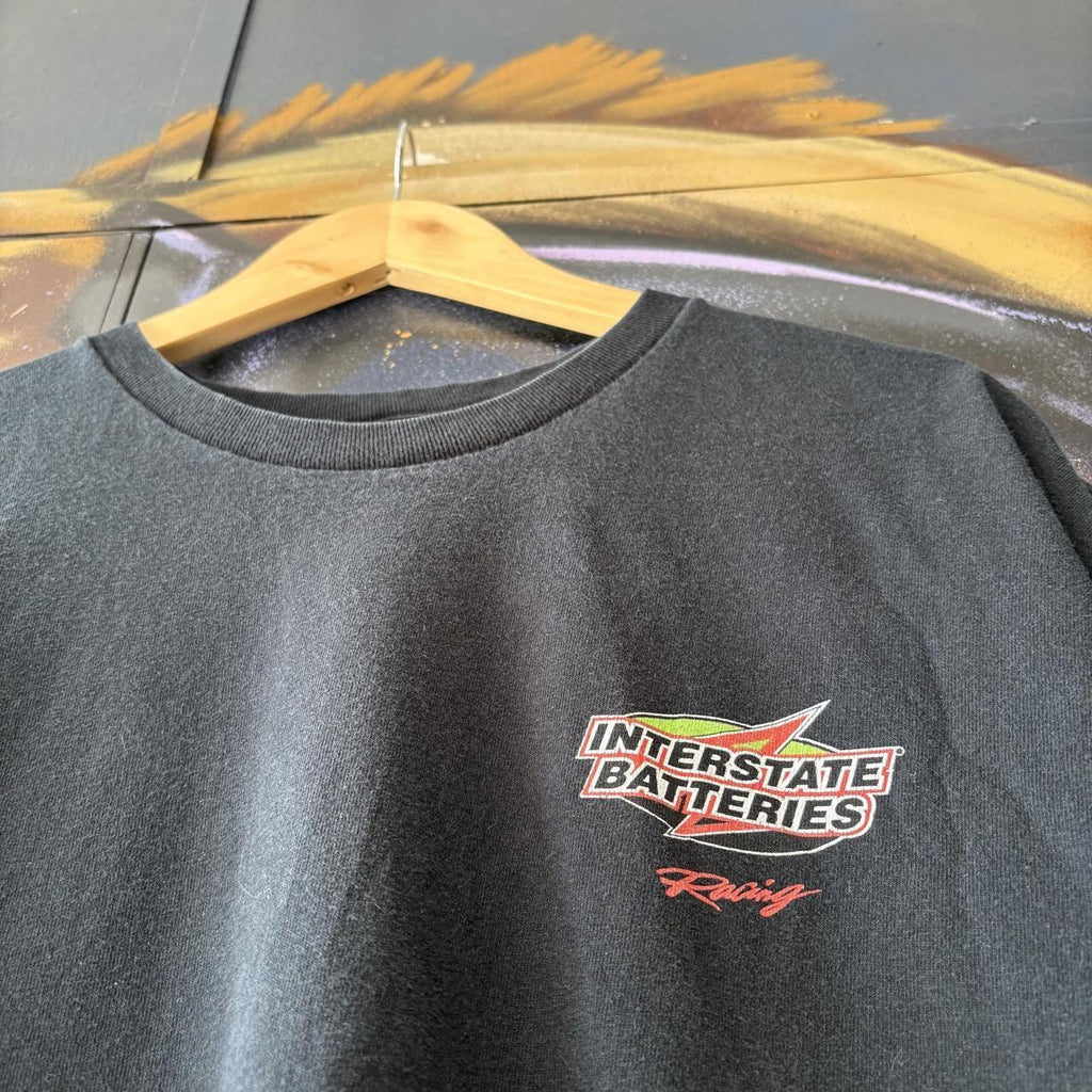 Vintage Interstate Barteries T Shirt Mens XL Black Racing 18 Nascar Graphic Print Top Tee T-shirt 90s Y2K 00s