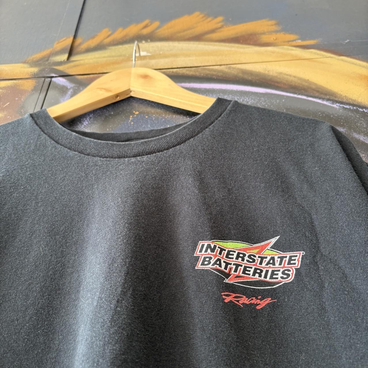 Vintage Interstate Barteries T Shirt Mens XL Black Racing 18 Nascar Graphic Print Top Tee T-shirt 90s Y2K 00s