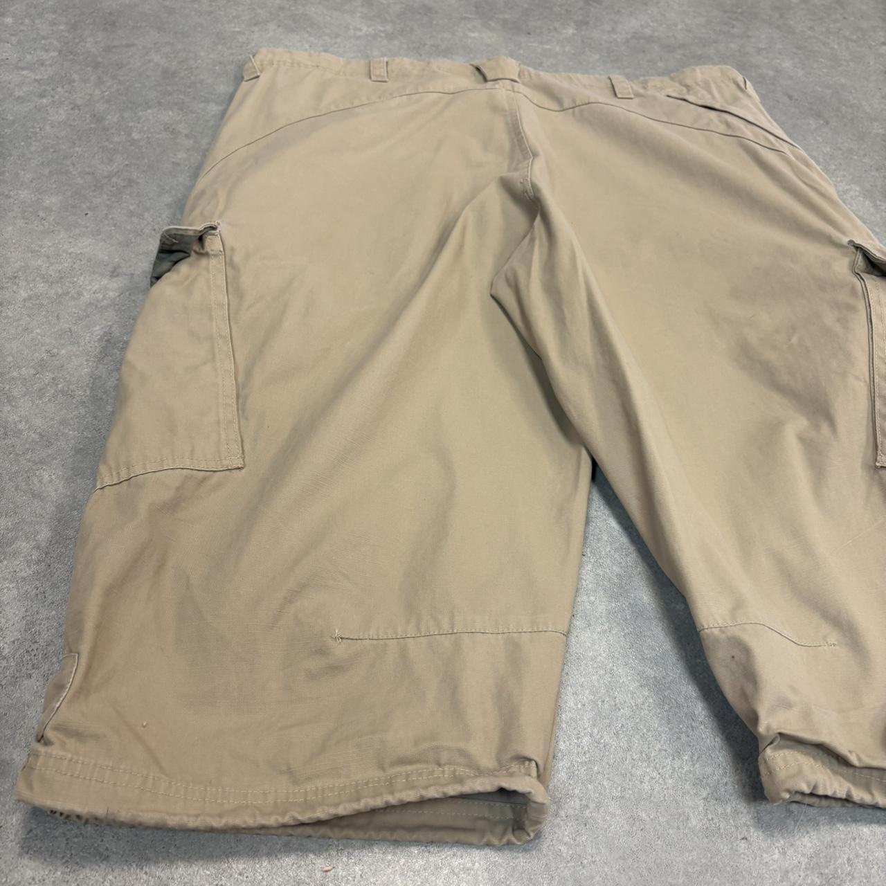 Vintage Beige Nike Cargo Shorts Mens 42” Over Knee Baggy Wide Leg Skate Surf Utility Hip Hop Streetwear Y2K
