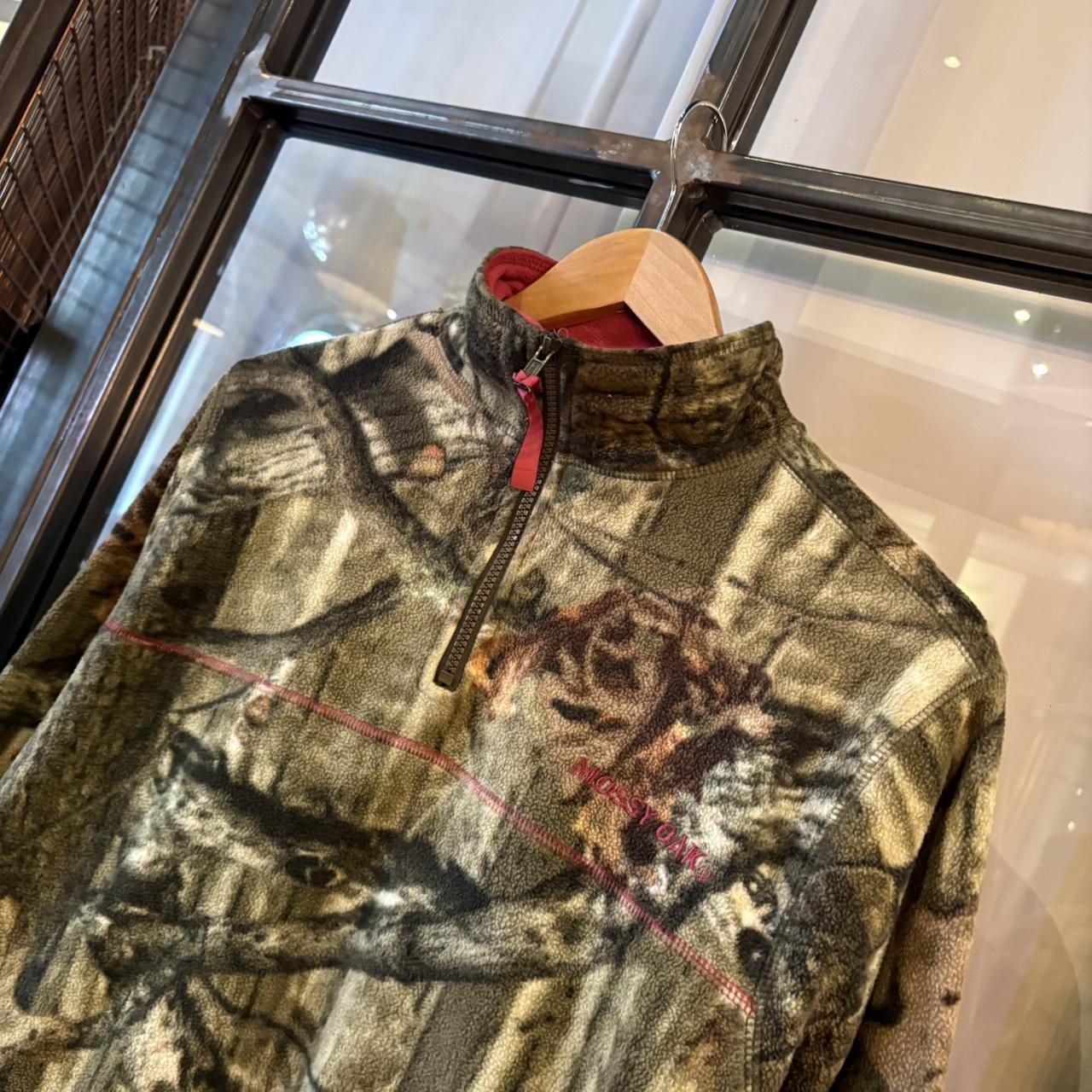 RTB083BR - Vintage Retro essential RealTree Camouflage Khaki Green Brown Field Hunting graphic print 1/4 zip Sweatshirt Fleece #camo #utility #realtree #hunting