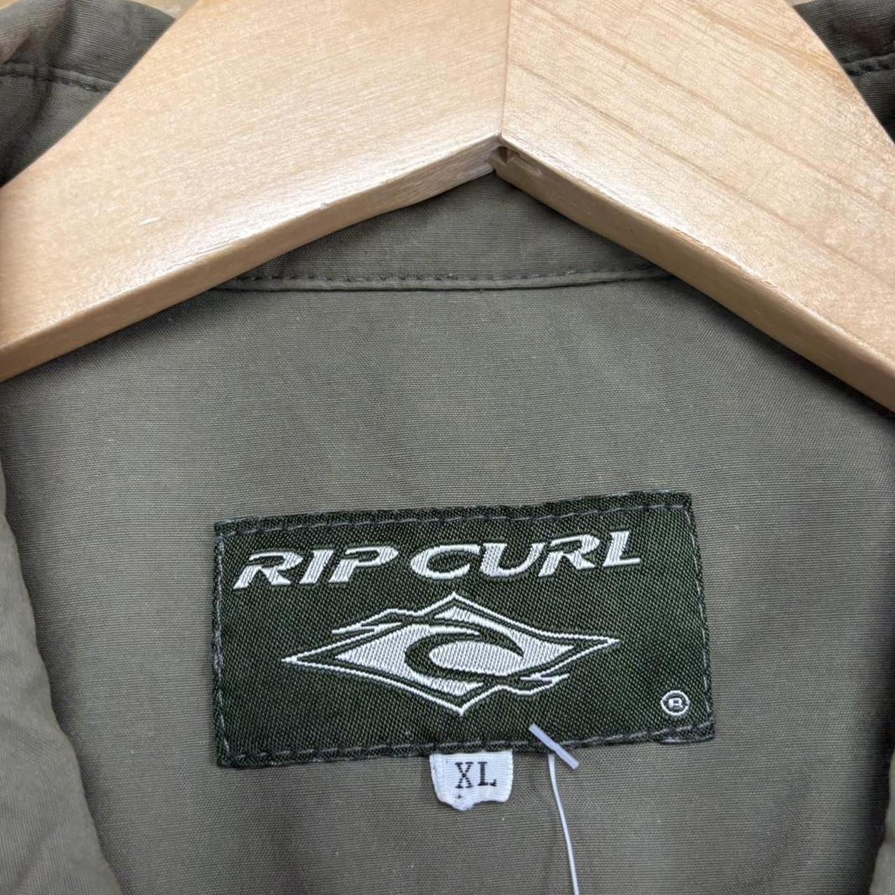 MES2811N-U - Vintage Retro Essential Green Ripcurl Surfer Button Up Collared jacket #surfer #skater #y2k #ripcurl #jacket
