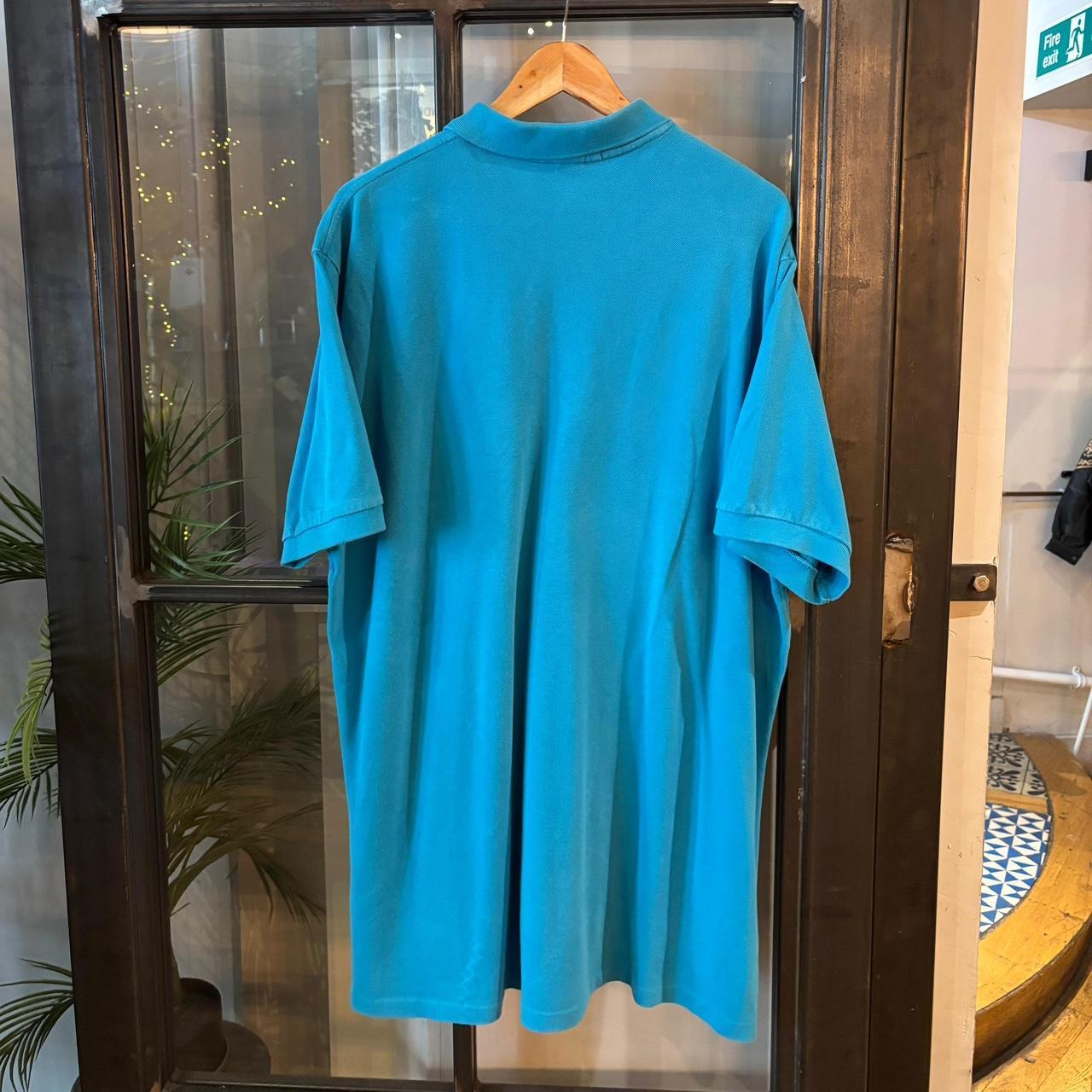 POL488F - Vintage Retro Ralph Lauren Plain Blue Polo Shirt Short Sleeve collared button up top  #Y2K #preppy #chiefkeef #oldmoney #ralphlauren
