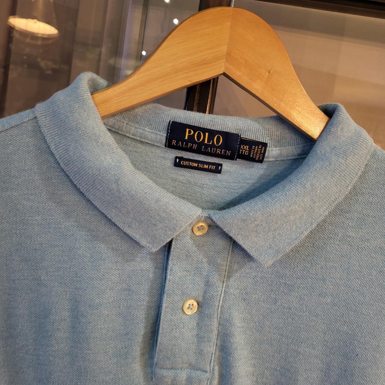 POL155 - Vintage Ralph Lauren Light Blue Turquiose Polo Shirt Short Sleeve collared button up top #Y2K #preppy #chiefkeef #golf