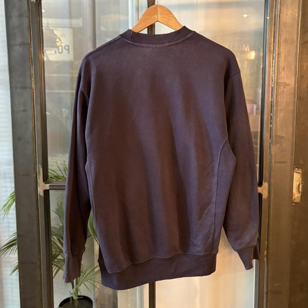 MA0406DZ-P - Vintage Retro Essential Navy Puma Crewneck Jumper Sweatshirt with embroidered patch spell out logo #90s #sportswear #essential #y2k #puma