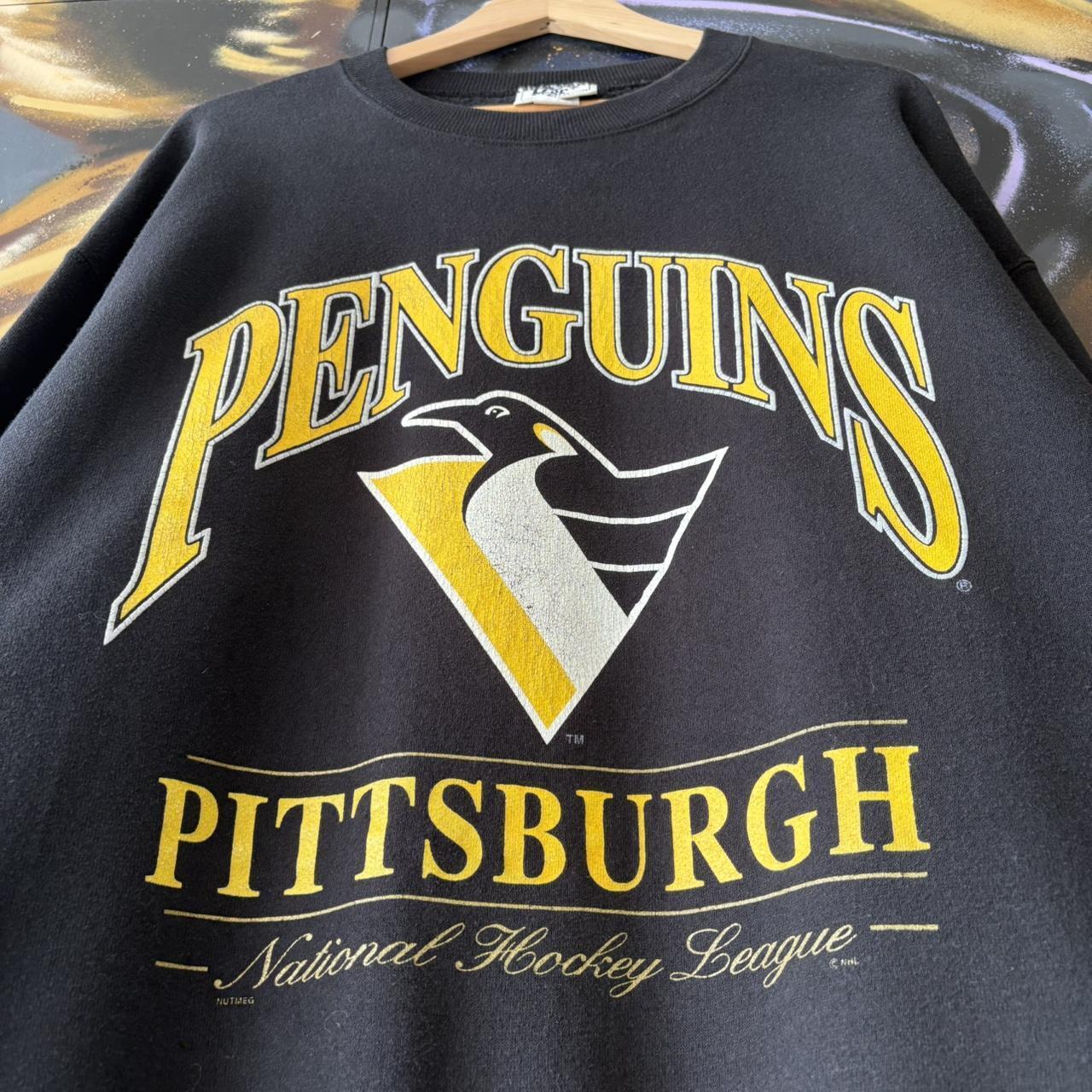 Vintage Pittsburgh Penguins Sweatshirt Mens XL Black NHL Ice Hockey Jumper Lee Sport USA 90s Y2K