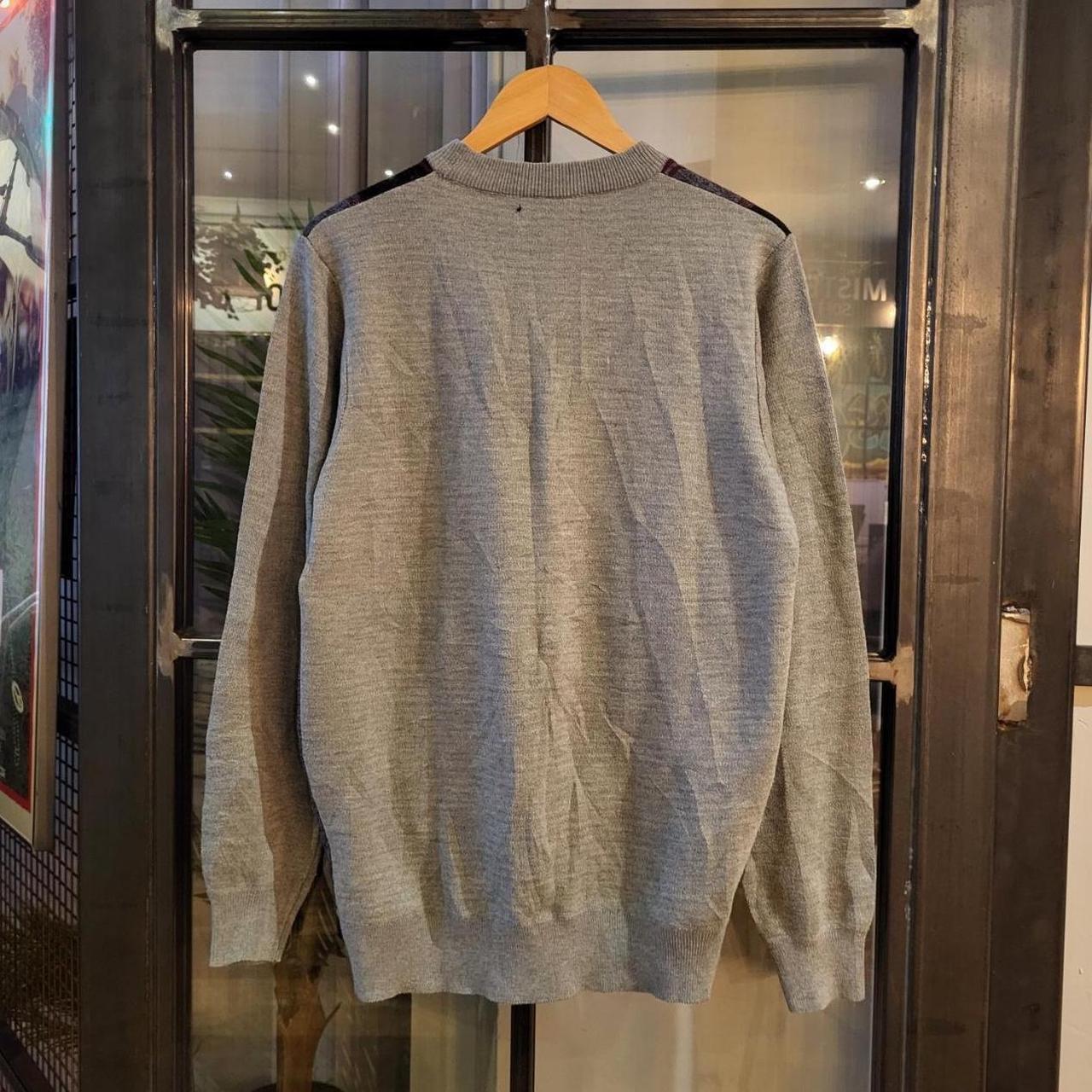 KNT1009 - Vintage Retro Essential mens grey patterned argyle golf grandpa knitted cosby sweatshirt jumper crewneck 90s y2k #knit #golf #knitjumper