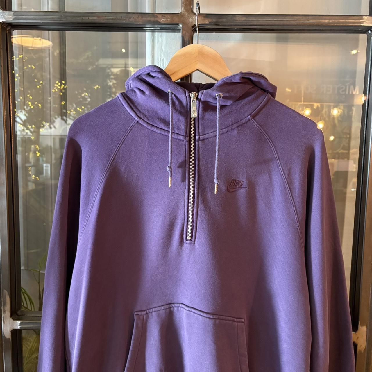 SWT386 - Vintage Retro Essential Purple 1/4 Zip Sweatshirt Hoodie with big spellout embroidered logo #90s #sportswear #essential #y2k #nike
