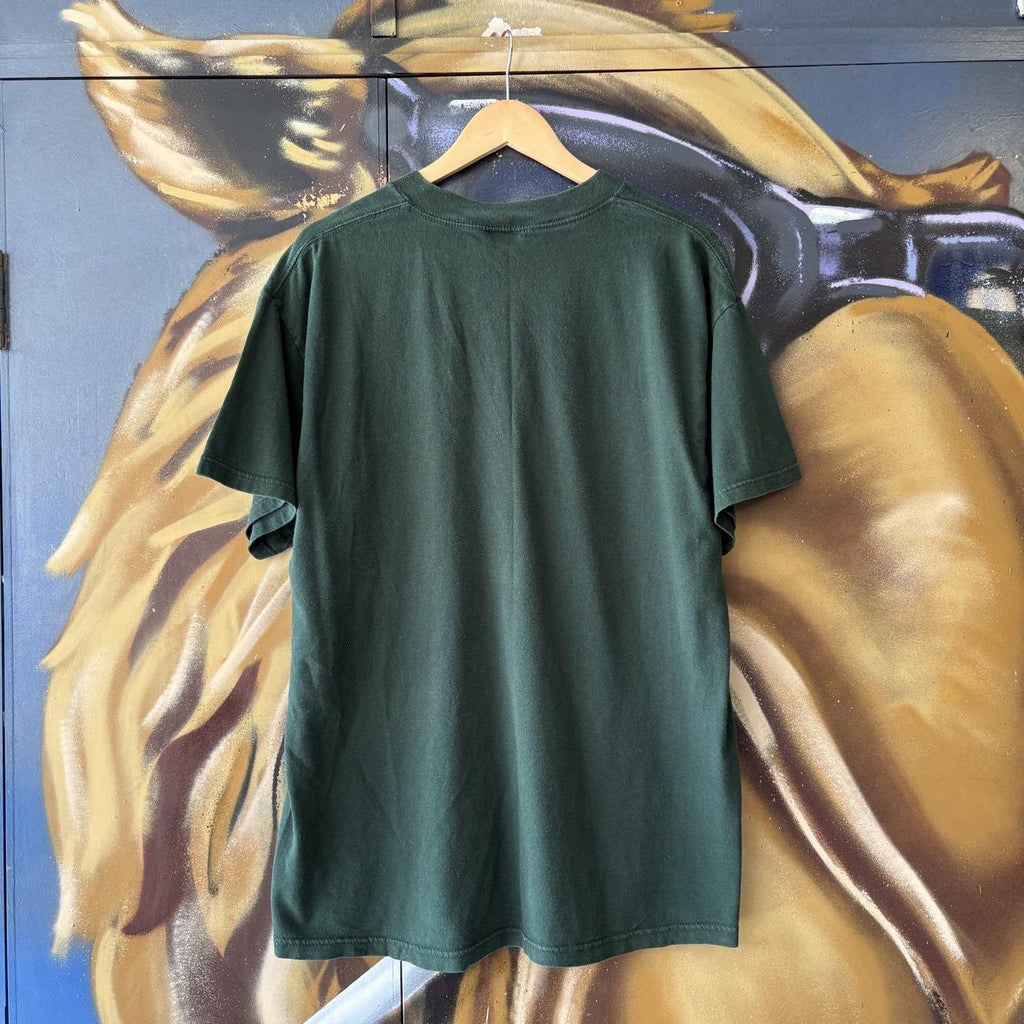 Vintage Nike T shirt Mens XL Dark Green Small Solo Swoosh Embroidered Logo Skate Surf Tee Top 90s Y2K 00s