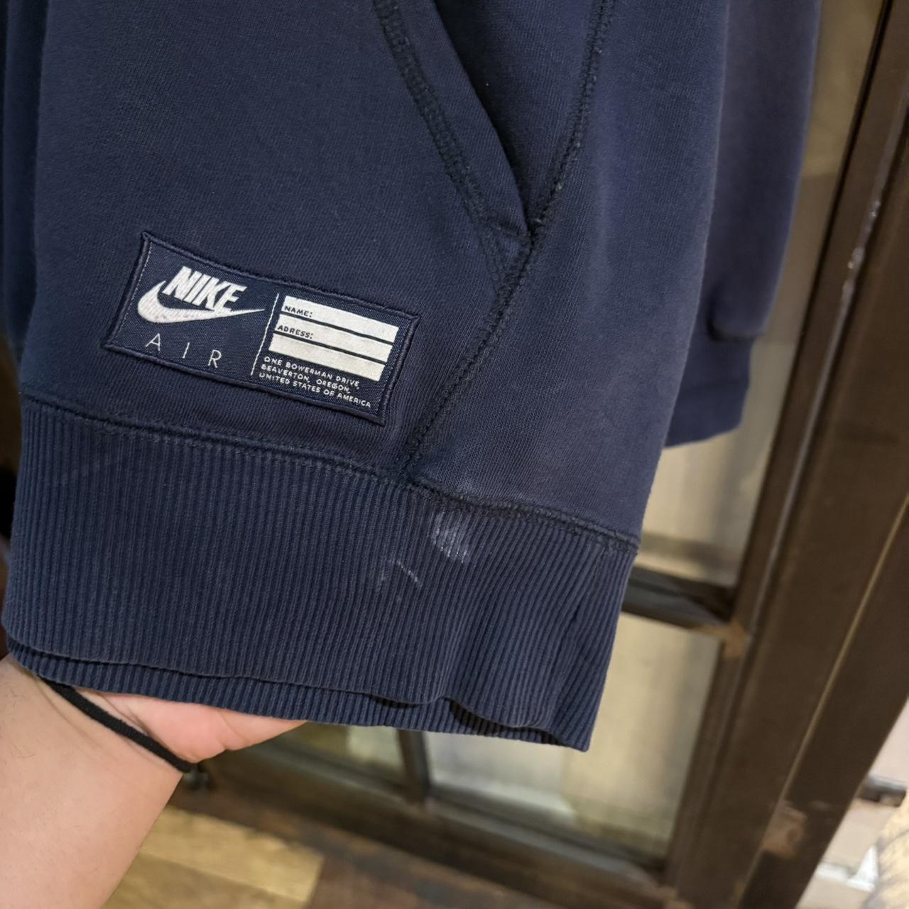 1224A29 - Vintage Retro Essential Nike Air Navy Blue Pullover Sweatshirt Hoodie #casual #hoodie #nikeair #essential