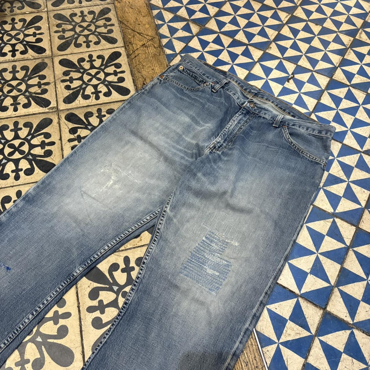 1224H63BR - Vintage retro essential Levi’s 507 Relaxed Bootcut Blue Wash Denim Jeans Trousers pants #denim #levis #levis507 #bootcut #relaxed