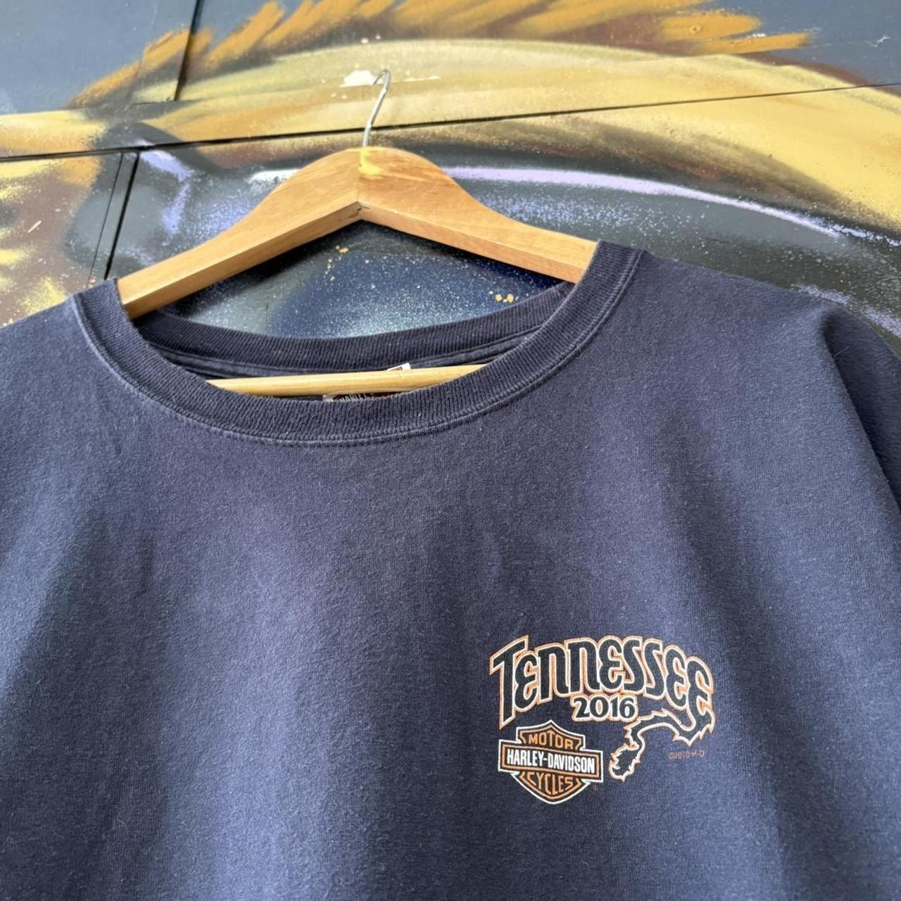 Vintage Harley Davidson T Shirt Mens XL Navy Tee Graphic Back Print Smoky Mountain Biker Top Y2K 90s