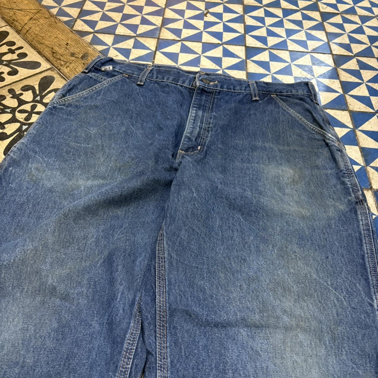 BR2306NL-F - Vintage retro essential  Carhartt Straight Leg Blue Wash Denim Carpenter Jeans Trousers pants #denim #carhartt #jeans #straightleg #skater