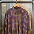 0425E05F - Vintage Ralph Lauren Purple Check Longsleeve collared button up polo shirt top #Y2K #preppy #chiefkeef #smartcasual #oldmoney