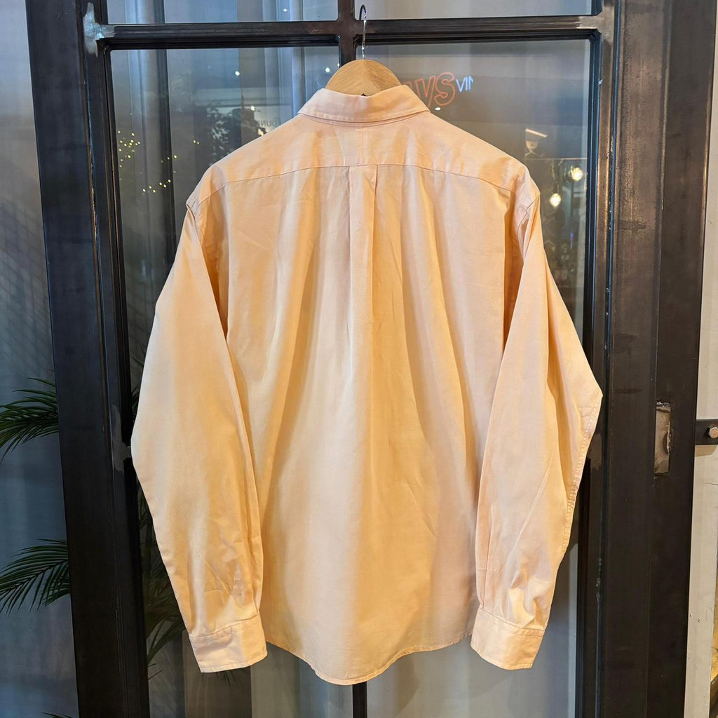 RLS226F - Vintage Ralph Lauren Apricot / Pastel Orange Longsleeve collared button up polo shirt top #Y2K #preppy #chiefkeef #smartcasual #oldmoney