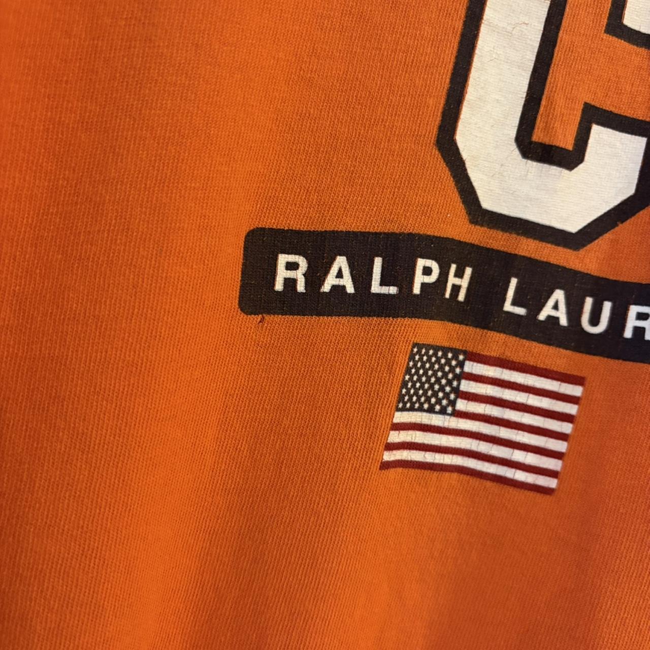 BR2804EL-P - Vintage Retro Essential Orange Chaps Ralph Lauren Graphic Print Top Tee T-shirt #90s #graphic #ringer #chaps #ralphlauren
