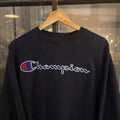 SWT646F - Vintage Retro Essential Navy Champion Crewneck Jumper Sweatshirt with embroidered logo #90s #sportswear #essential #y2k #champion