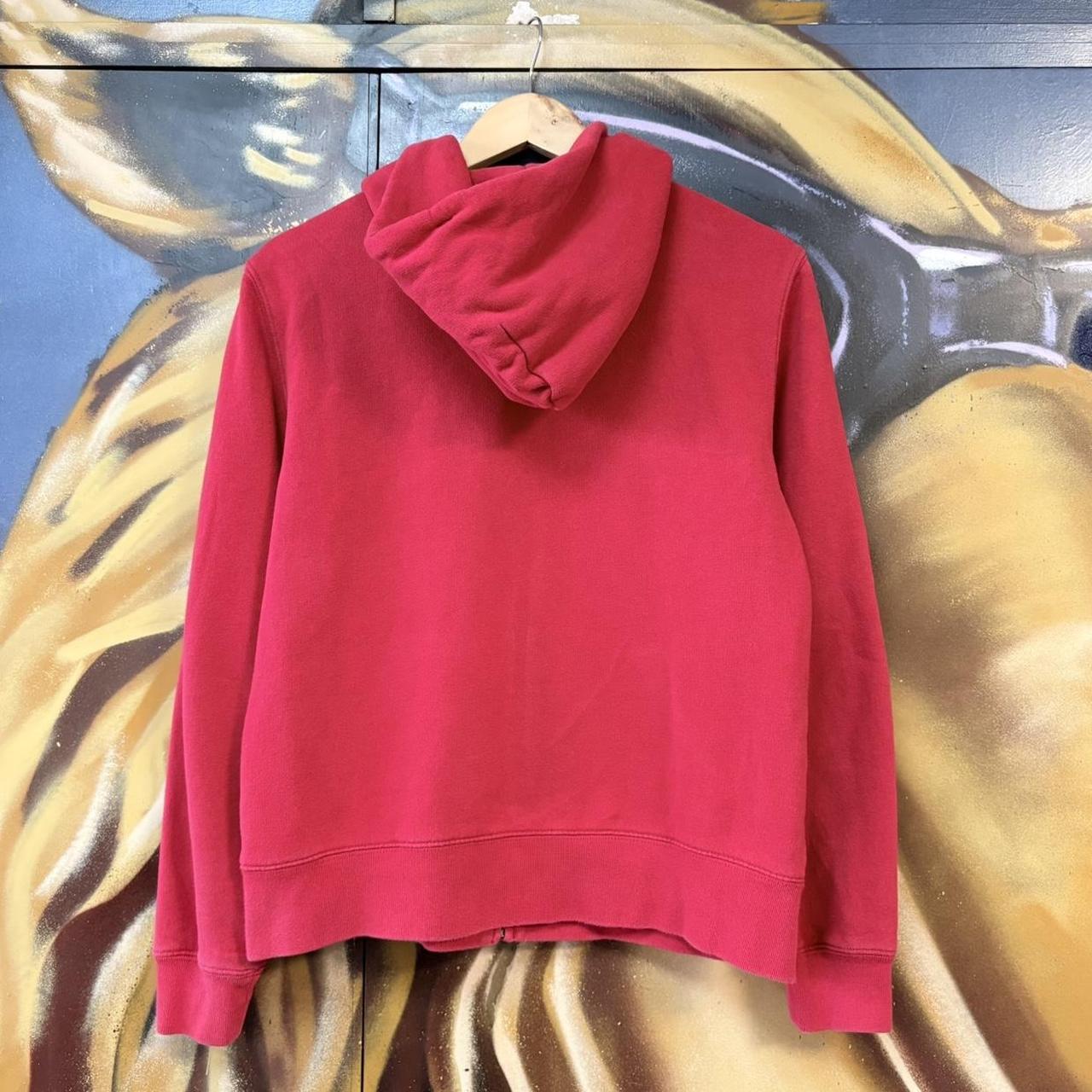 MES1102FH-U - Vintage Retro Essential Tommy Hilfiger Red Full Zip Sweatshirt Hoodie with embroidered Spell Out felt letters logo #90s #sportswear #essential #tommy #y2k