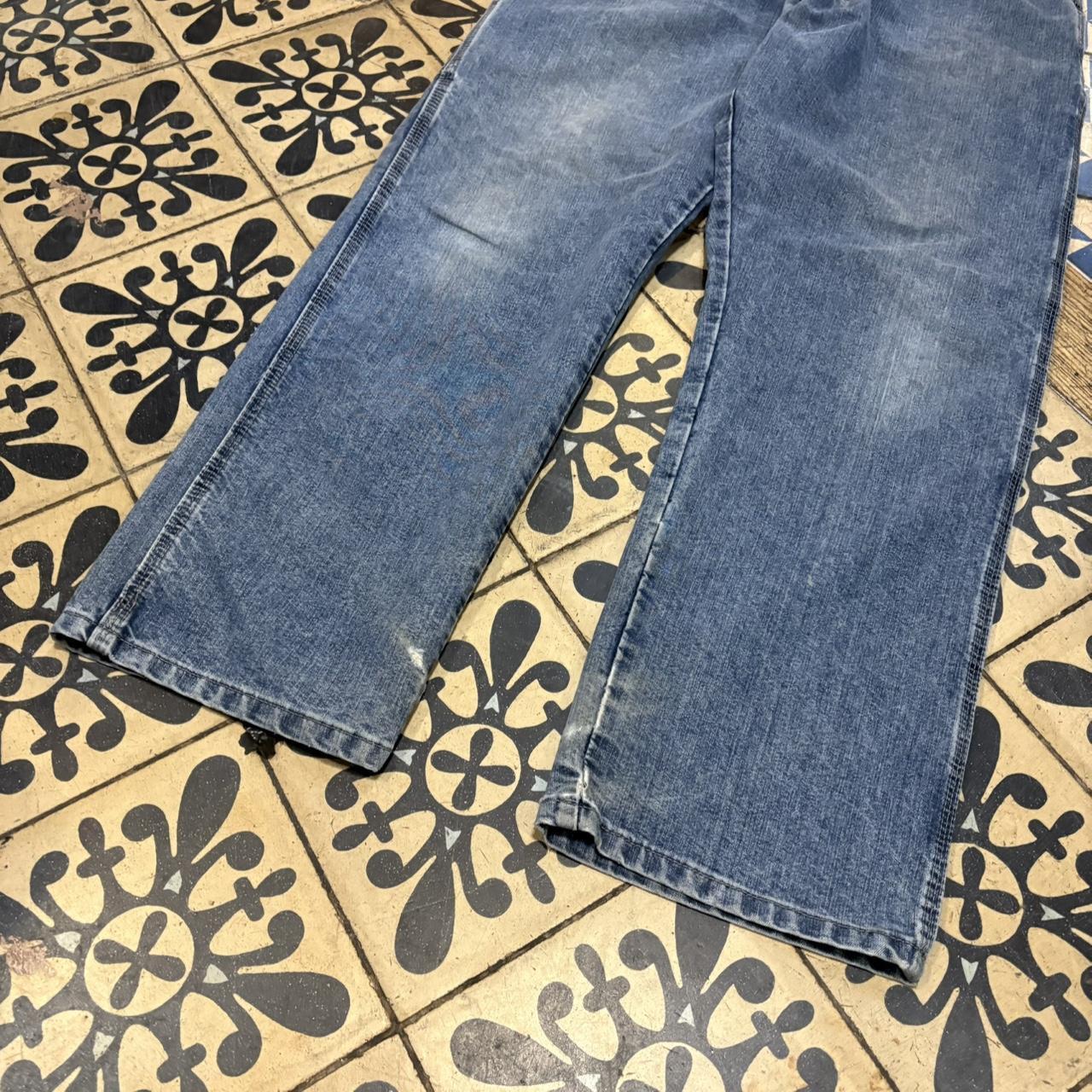 0225C68BR - Vintage retro essential  Wrangler Straight Leg carpenter Blue Wash Denim Jeans Trousers pants #denim #carpenter #wrangler #skater #denimjeans