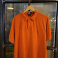 POL150P - Vintage Ralph Lauren Orange Polo Shirt Short Sleeve collared button up top #Y2K #preppy #chiefkeef #golf