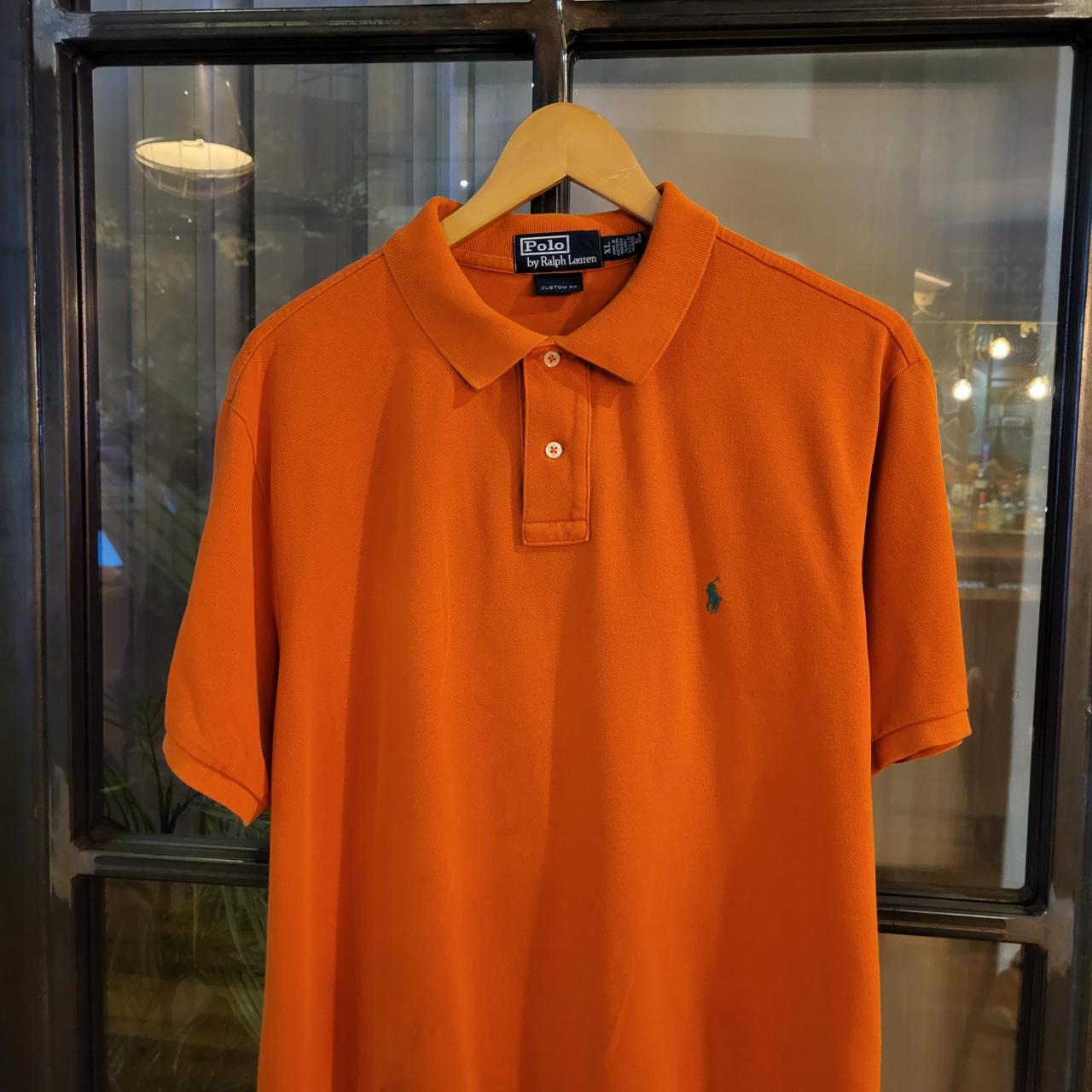 POL150P - Vintage Ralph Lauren Orange Polo Shirt Short Sleeve collared button up top #Y2K #preppy #chiefkeef #golf