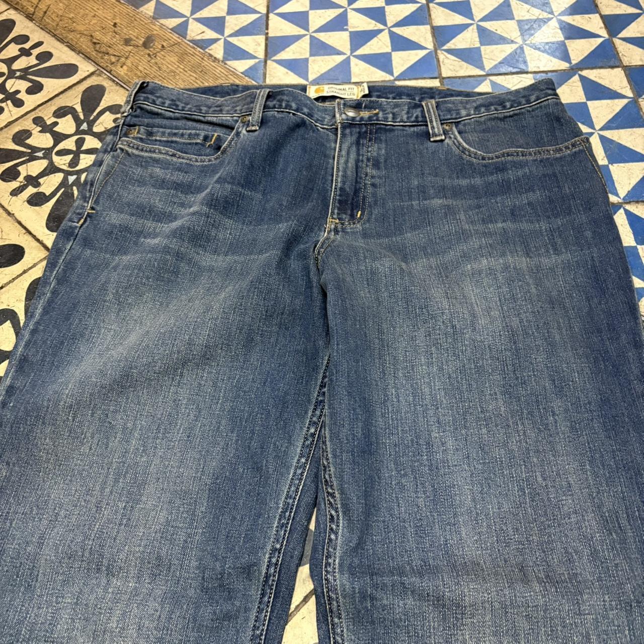 CP4703D-F - Vintage retro essential Carhartt Straight Leg Blue Wash Denim Jeans Trousers pants #denim #carhartt #straightleg #jeans #skater