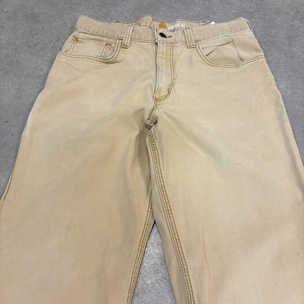 BR2701EL-U - Vintage retro essential  Carhartt Cream carpenter Trousers pants casual workwear #skater #utility #workwear #carpenter #carhartt
