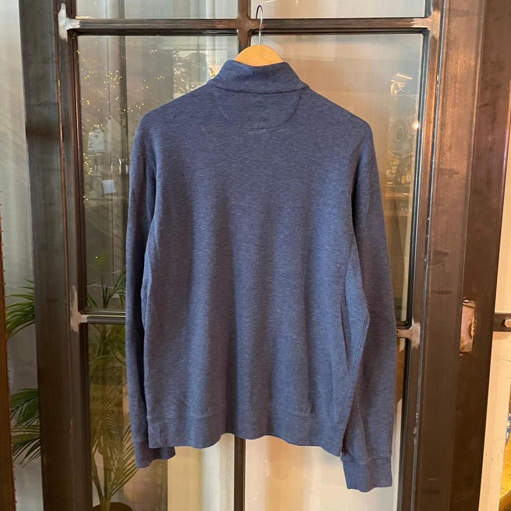 0325D65F - Vintage Retro Essential Blue Polo Ralph Lauren plain 1/4 zip fleece Jumper #oldmoney #smartcasual #fleece #preppy #poloralphlauren