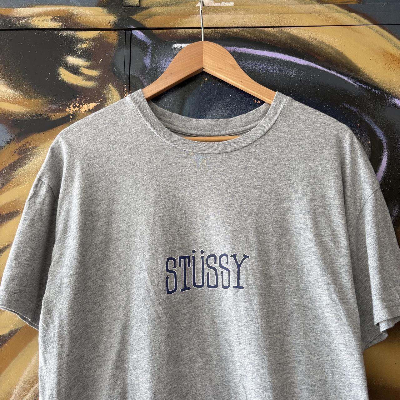 Vintage Stussy T shirt Mens Small Grey Graffiti Logo Graphic Print Skate Surf Tee Top 90s Y2K 00s
