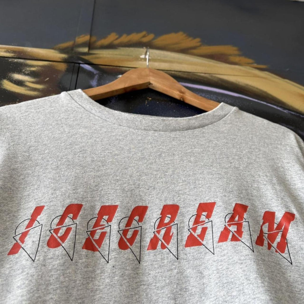 Icecream T Shirt Tee Mens Boxy Large Grey Spellout Logo Graphic Print Streetwear Top USA Y2K 00s