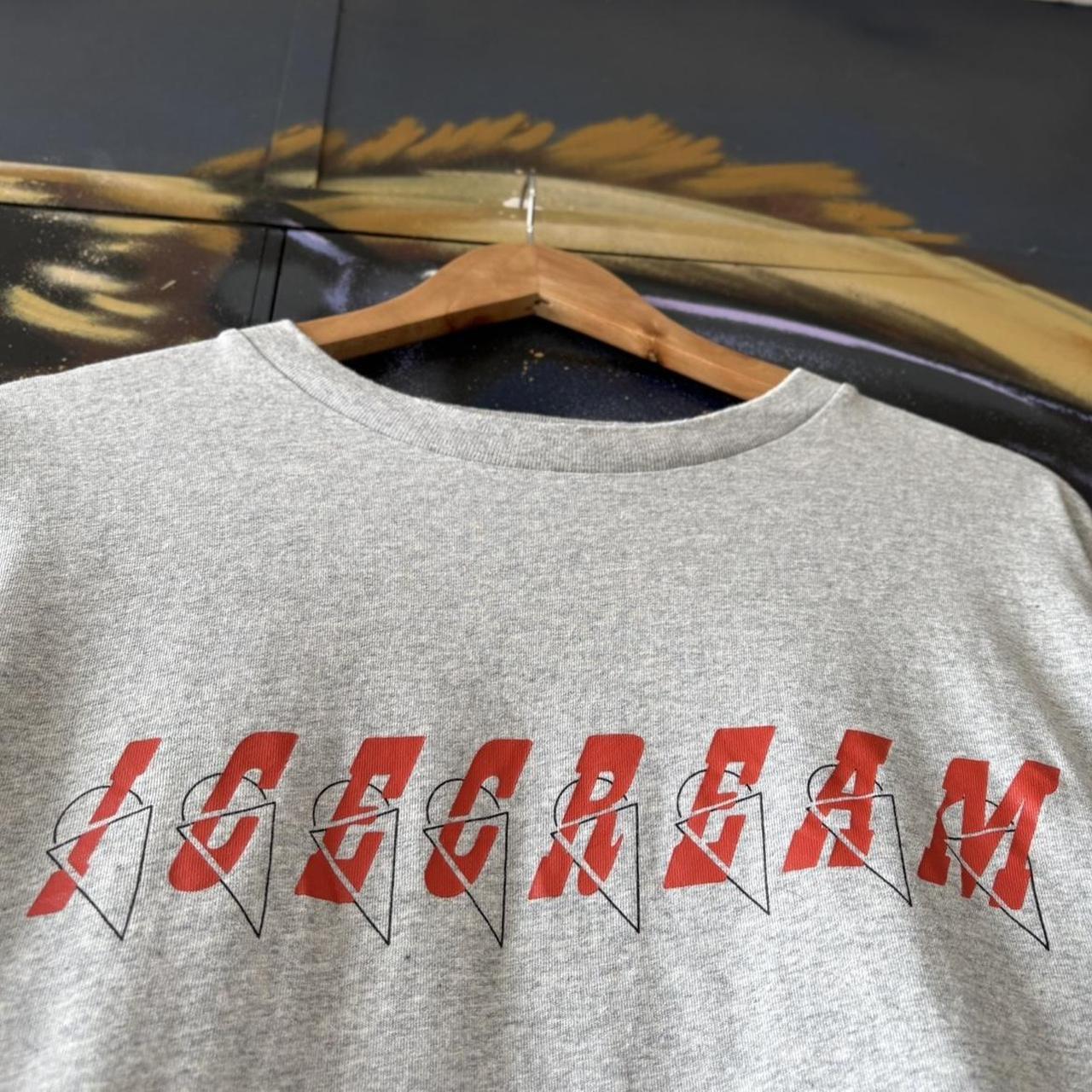 Icecream T Shirt Tee Mens Boxy Large Grey Spellout Logo Graphic Print Streetwear Top USA Y2K 00s
