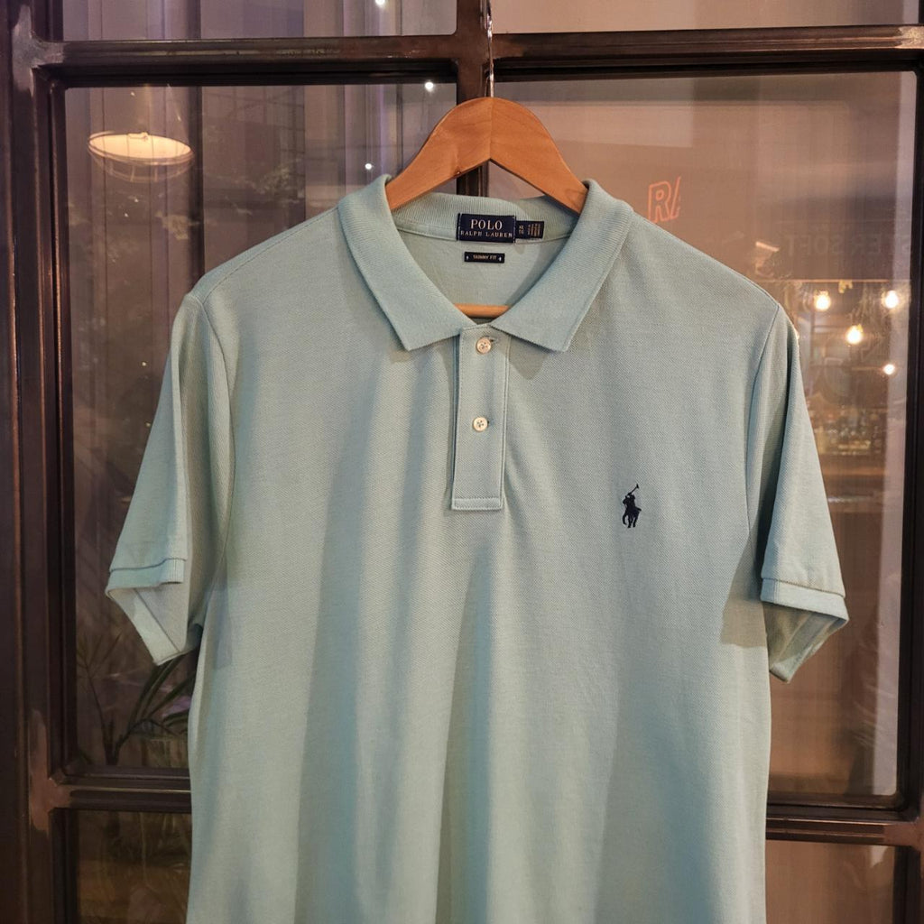 POL202 - Vintage Ralph Lauren Turquiose Polo Shirt Short Sleeve collared button up top #Y2K #preppy #chiefkeef #golf #oldmoney